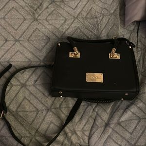 Bebe Los Angeles black and gold purse with strap